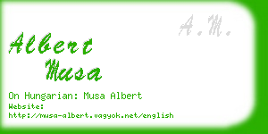 albert musa business card